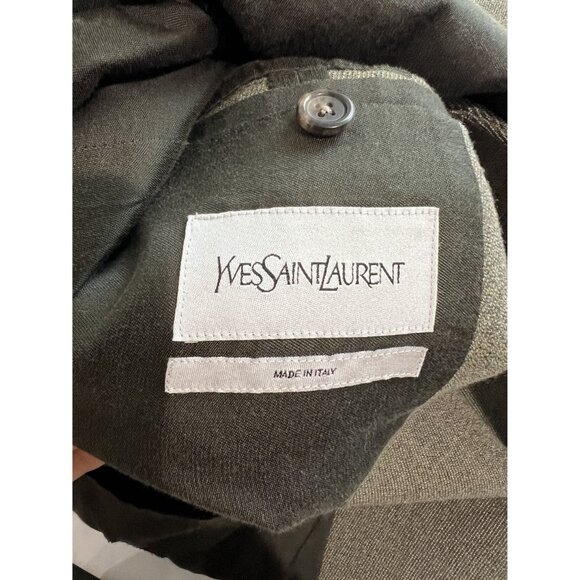 Yves Saint Laurent Double Breasted Overcoat in Green - Picture 4 of 5